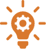 Orange icon of an idea