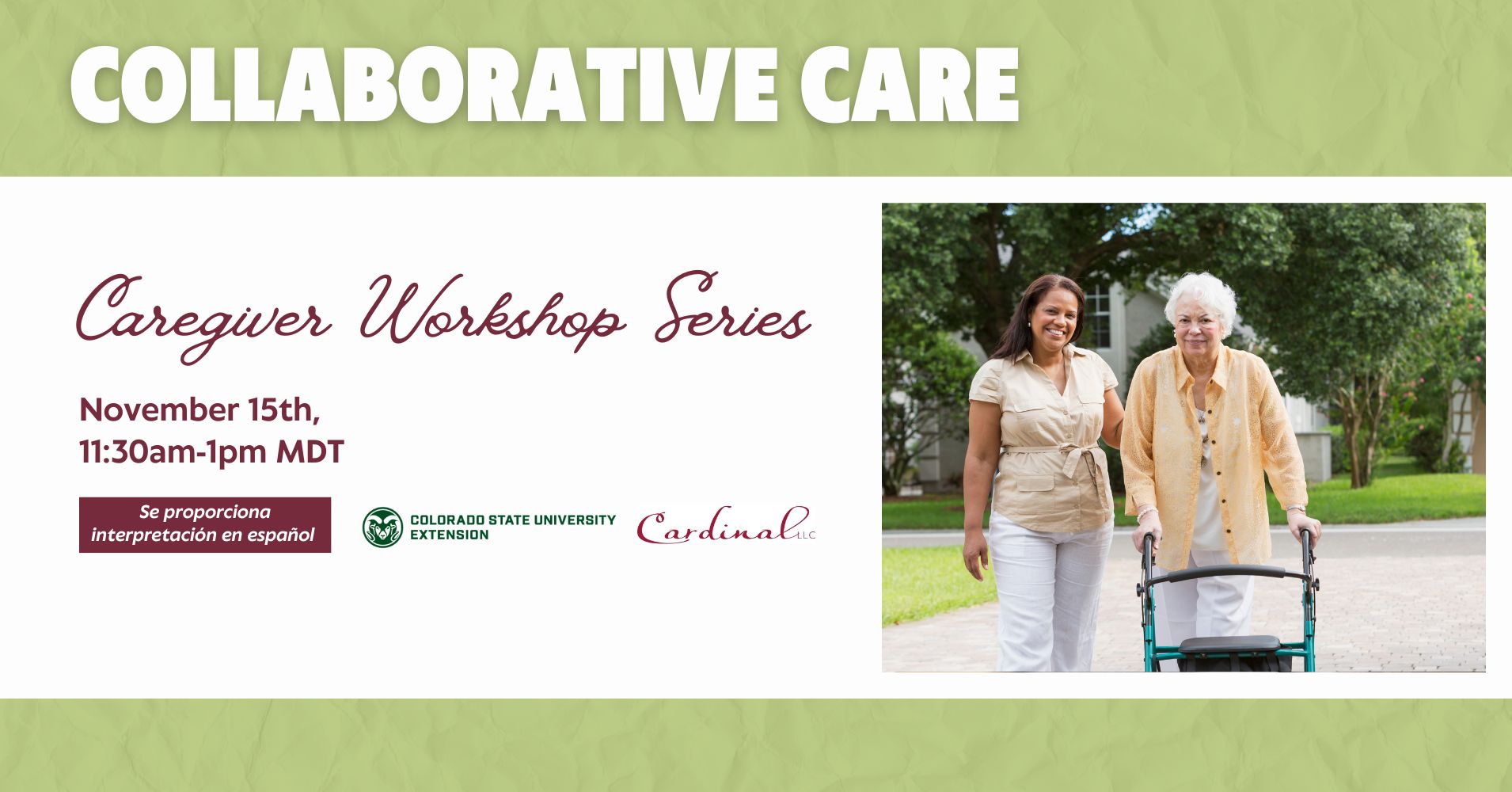 Event name and time for collaborative care webinar