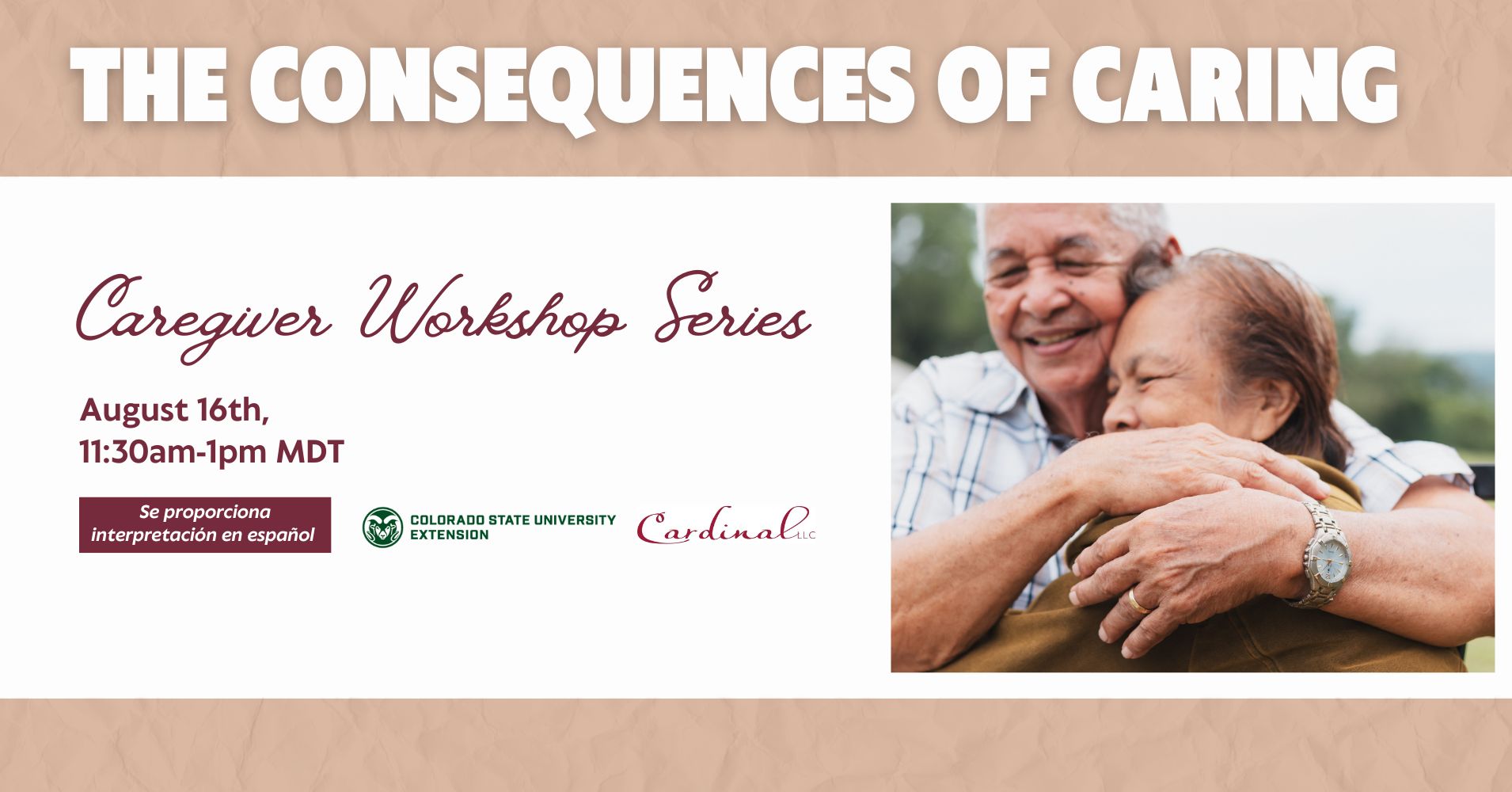 Event name and time for the consequences of caregiving webinar